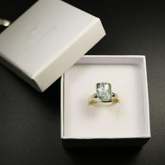 Handmade Raw Aquamarine Sterling Silver Ring