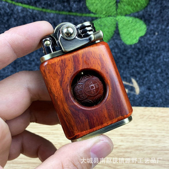 Rosewood handmade custom windproof kerosene to bead lighter（BUY 2 GET 1 Free)