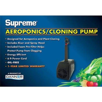 Danner Supreme Aeroponics & Cloning Pump with Spray Head 155 GPH