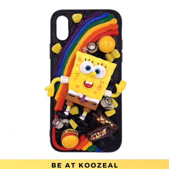 【KOOZEAL】DIY Unique Whipped Cream Effect Phone Case --- SpongeBob SquarePants