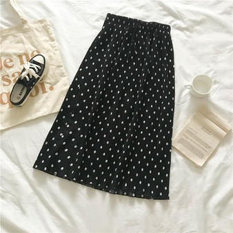 Chic Lace-up Polka Dot Skirt