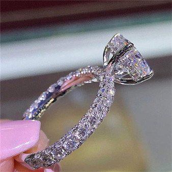 3 Sides AAA Zircon Shining Princess Rings