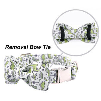 Dino Dog Collar w/ Detachable Bow