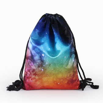 3D Star Pattern Drawstring Travel Bag