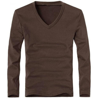 Men's Cotton V-Neck Long Sleeve