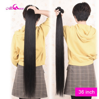 Indian Straight Long Human Hair Bundles With Closure 100% Remy Hair