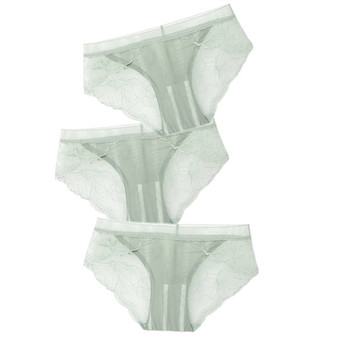 3pcs Sexy Lace Panties Breathable Briefs Low-Rise Panties