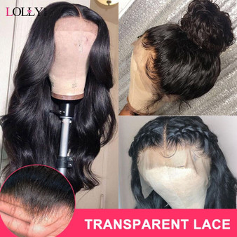 Lolly Body Wave Wig 13x4 Malaysian HD Transparent Lace Front Human Hair Wigs Pre Plucked Remy Human Hair Wigs For Black Women
