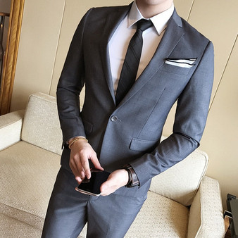 Mens Wedding Suits Tuxedo Set Slim Fit Man Suits Brand Blazer Masculino Dress Suit For Men ukraine  Groom wedding dress