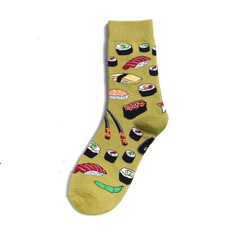 Snack pattern happy socks men's funny combed cotton dress casual wedding socks colorful novelty skateboard socks women