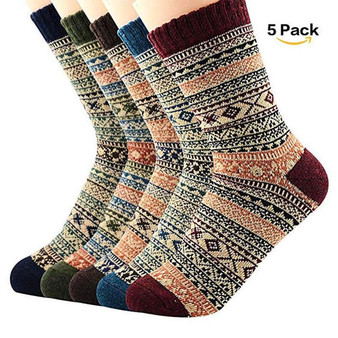 High Quality 5 Pairs Warm Winter Socks Soft Cashmere Warm Socks Rabbit Wool Socks Winter Thermal Socks Wool Breathable