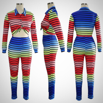 Cross Striped Tracksuits
