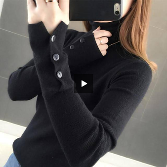 Women's Turtleneck Pullover with Long Sleeves