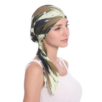 Muslim Women Beanie Turban Hat Head Scarf Stretchy Wrap Bandana Hijab Cap Hair Loss Flower Print Cancer Chemo Cap Indian Fashion
