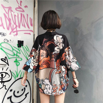 Yukata Cardigan Short Japanese Kimono #JU2408