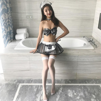 Maid Uniform Tulle Lingerie Sexy Cosplay Costume #JU2524