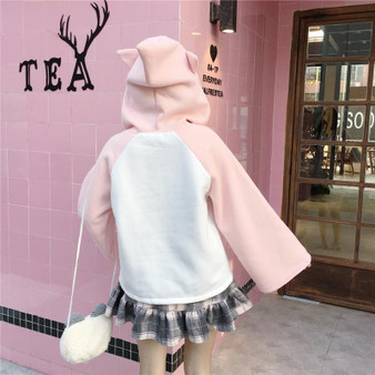 Japanese Magical Girl Cat Eared Hoodie Kawaii Sweatshirt #JU2672