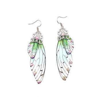 Fairy Wing Earrings Kawaii Rhinestone Accessory #JU2678
