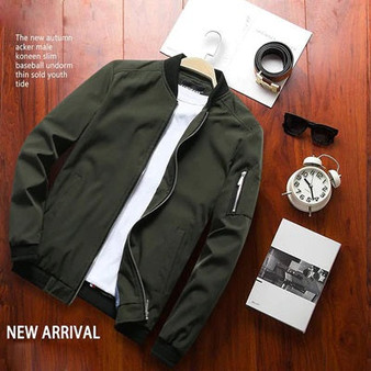 New Men's Bomber Zipper Jacket Male Casual Streetwear Hip Hop Slim Fit Pilot Coat Men Clothing