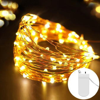 Fairy 2M 5M Battery Operated LED Copper Wire String Lights For Wedding Christmas Garland Festival Party Home Decoration lamp