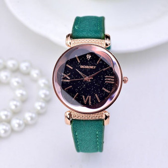 Luxury Rose Gold Leather Wrist Watch