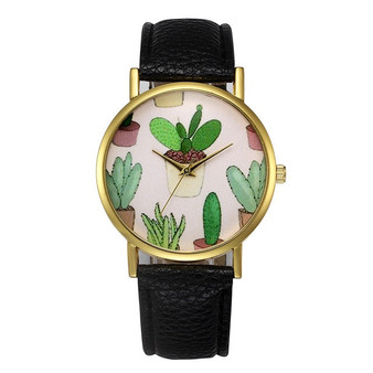 Ladies Cacti Leather Fashion Wrist Watch