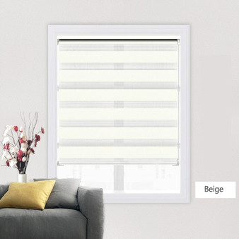 Shell Valance System Transparent Zebra Blinds Double Layer light shading Window Roller Blinds for Living Room Bedroom Study