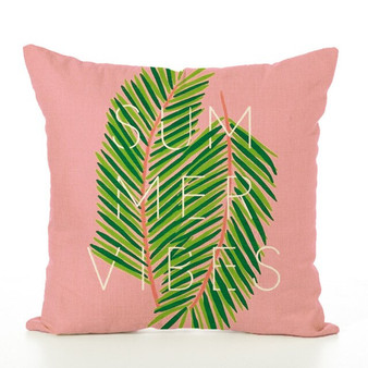 Summer Flower Birds Cushion Cover Palm Leaf Flamingo Cactus Soft Pillow Cases Pillow