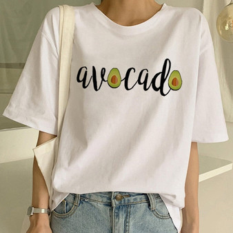 New Avocado Shirt Vegan T Shirt Women Harajuku Kawaii Short