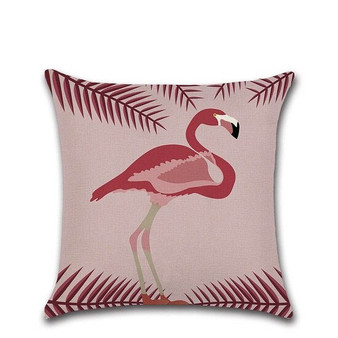 Birds Throw Pillow Case Linen/cotton Flamingo Cushion Cover Car Sofa Home Decor