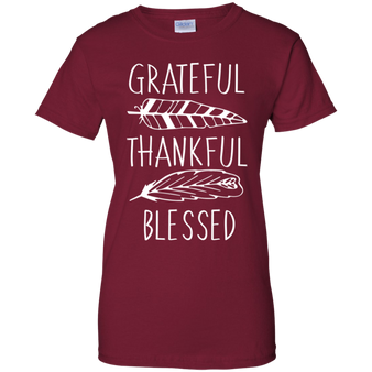 Grateful Thankful Blessed Feather T-Shirt