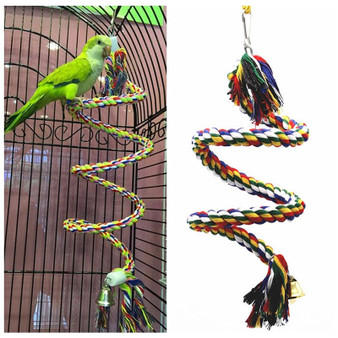 50cm Parrot Toy Rope Braided Pet Parrot Chew Rope Budgie Perch Coil Bird Cage