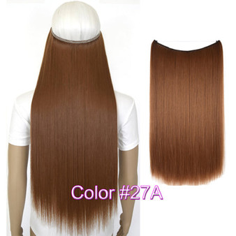 Heat Resistant B5 Synthetic Fiber 20" Silky Straight Invisible Halo Hair Extensions