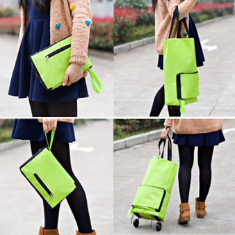 On Wheels Foldable Shopping Bag