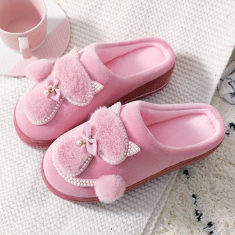 Women slippers Cute Cat Slippers Ladies Platform Indoor Shoes Winter slippers