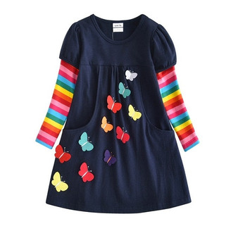 New Girls Dresses Long Sleeve Baby Girls Winter Dresses Kids Cotton Clothing Casual Dresses for 2-8 Years Children