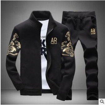 Sportswear Men set Letter Sportswear Sweatsuit Large Size Sporting Suits Tracksuit Male  Track Suit Jacket Hoodie With Pants