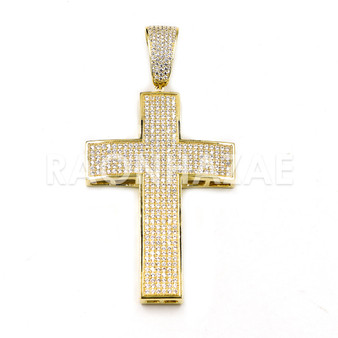 New Lab diamond Micro Pave JUMBO 2PAC Cross Pendant.