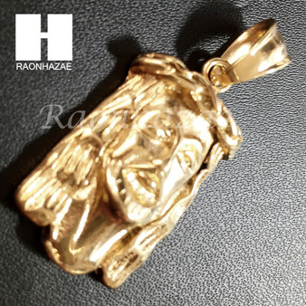 Mens Hip Hop Stainless steel Gold Jesus Face Pendant SS003