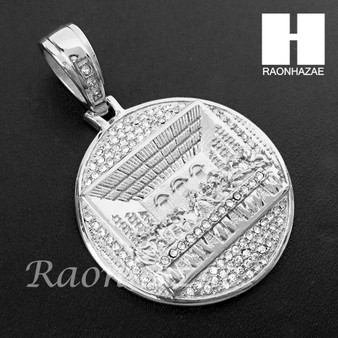 Mens Stainless steel Silver Last Supper Charm Round Pendant SS005