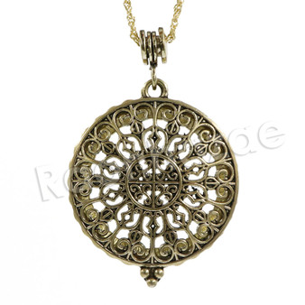 Antique Vintage Design 5X Magnifying Glass Locket Pendant Necklace