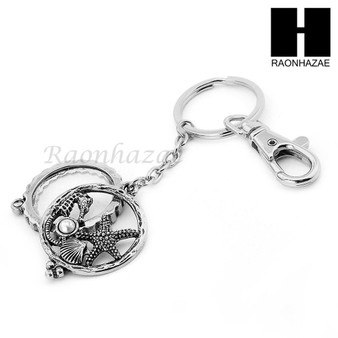 5X Magnifying Glass Starfish Seahorse Key Chain Pendant Chain Necklace Set SJ5S
