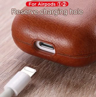 Luxury Leather Cover for Apple AirPods 1 & 2