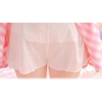 Kawaii Harajuku Style Pink Plaid Suspender Mini Skirt #JU2014