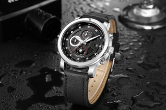 CADISEN Air Watches leather strap Pilot watches