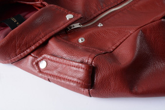 Women Faux Leather Bomber Jacket