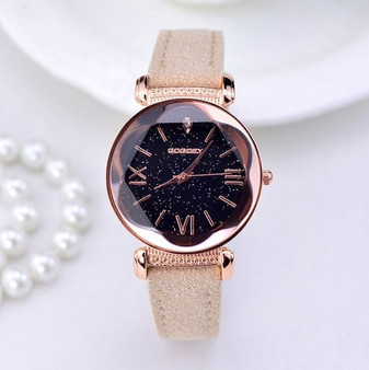 Gogoey Brand Rose Gold Leather Watches Women ladies casual dress quartz wristwatch go4417