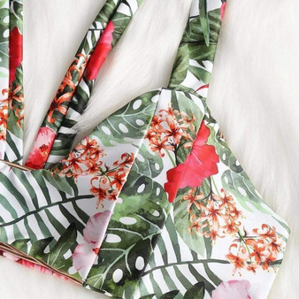 Multicolor Push-Up Padded Floral Print Bikini Cami Top Swimsuit