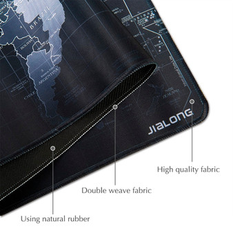 JIALONG Black World Map Mouse Pad Non-slip Rubber Gaming Mouse Pad