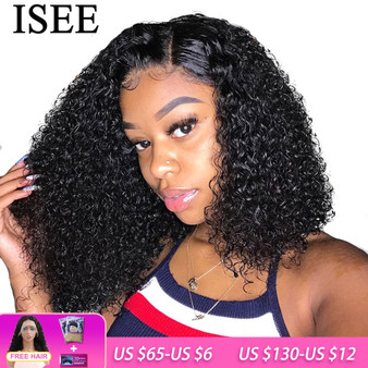 ISEE HAIR Curly Bob Lace Front Wigs For Women Kinky Curly Lace just for you!